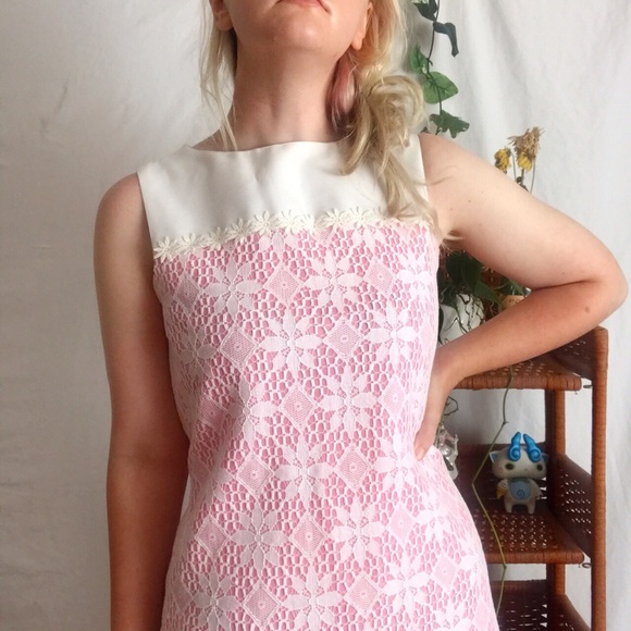 Vintage pink and white maxi dress - Picture 2 of 2